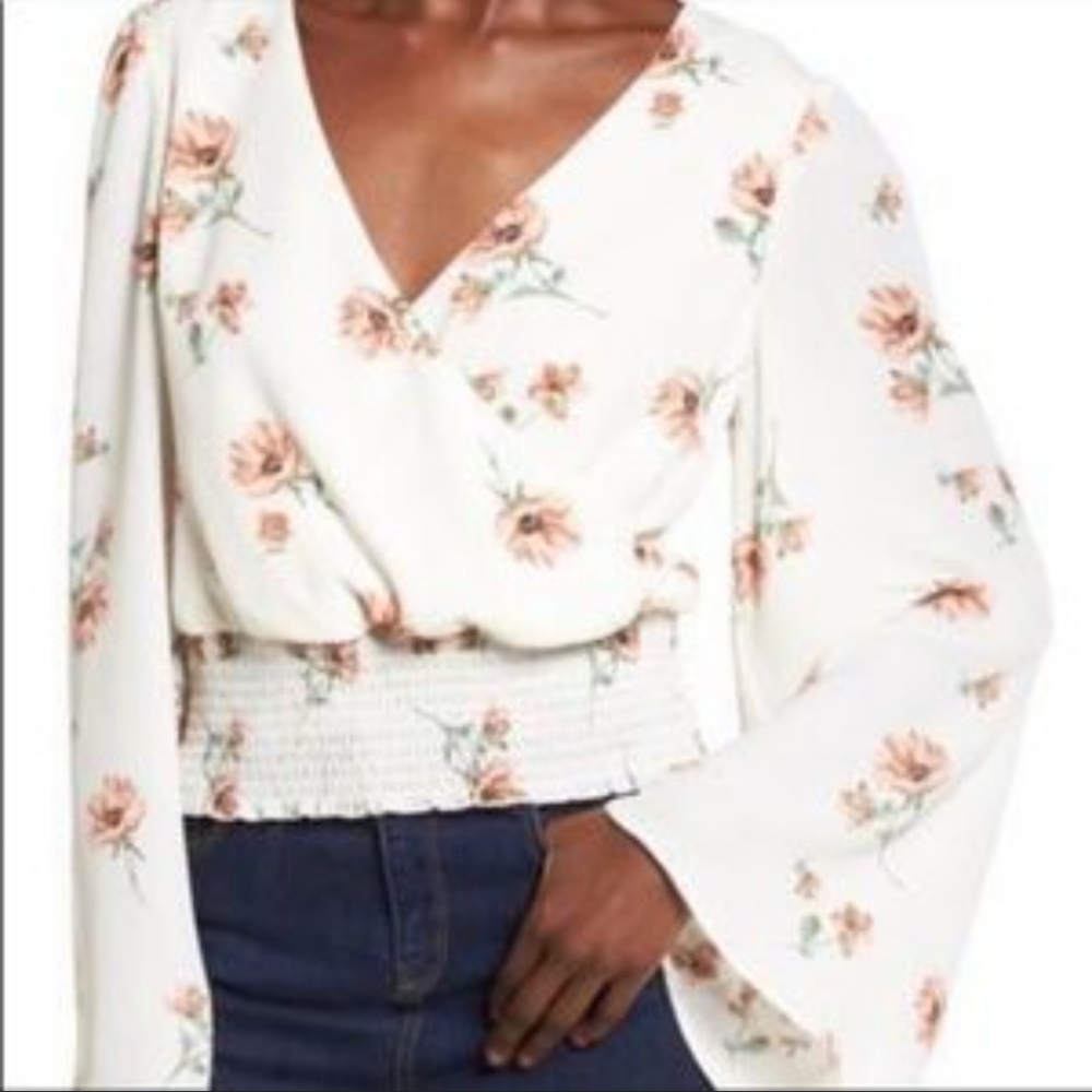 Floral Bell Sleeve Blouse